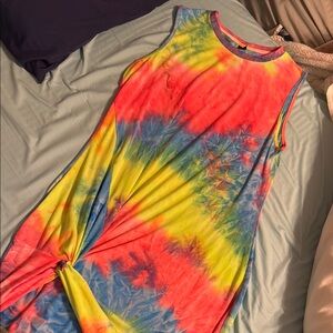 SHEIN Multicolor Tie-Dye Dress